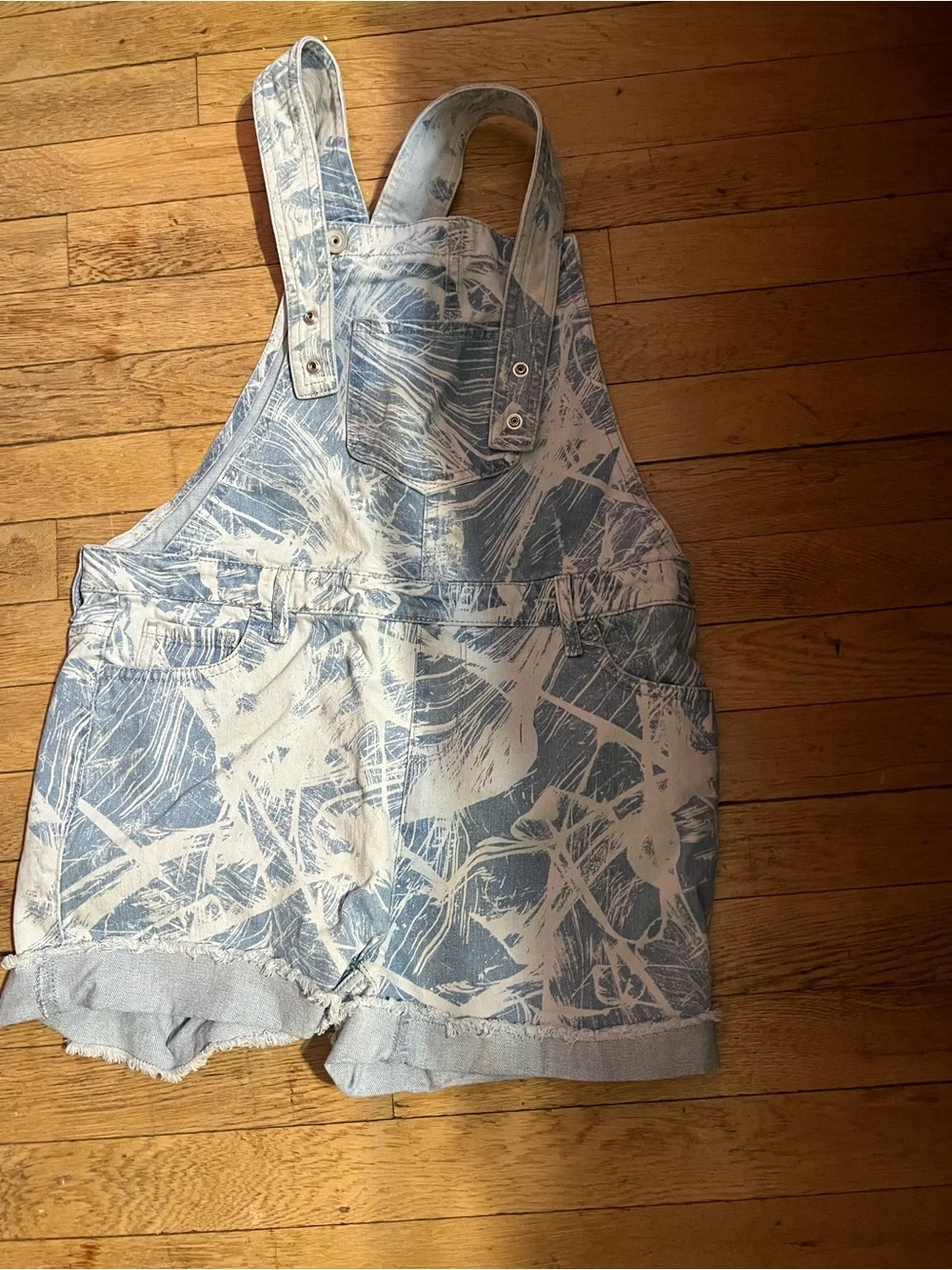 Girls Sleeveless Marble Print Denim Overall The Children’s Place Sz 14